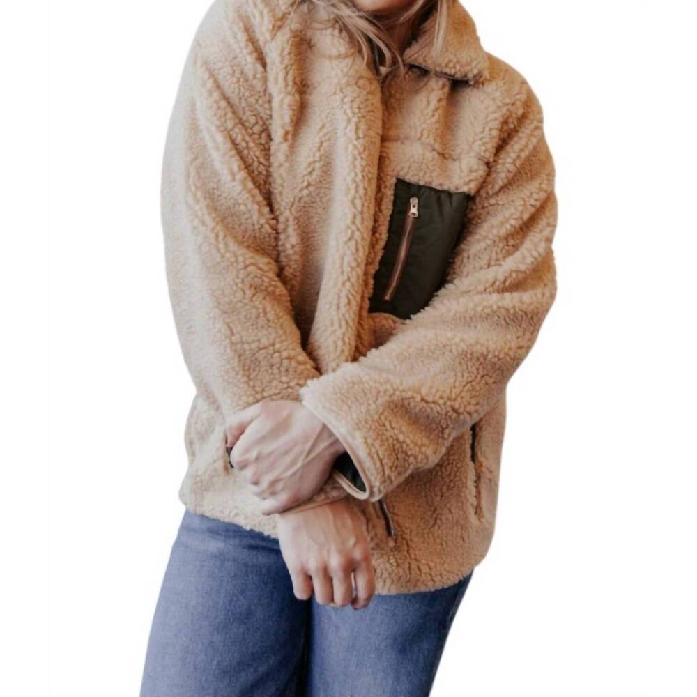 NEW SAGE THE LABEL hartley teddy jacket in brown - Picture 7 of 8